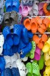 Colorful Rubber Sandals  Stock Photo