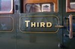 Third Class Carriage Door And Window At Sheffield Park Station E Stock Photo
