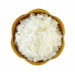 Rice In A Bowl Isolated On A White Background Stock Photo