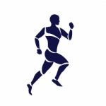 Man Sprint Running Flat Icon Stock Photo