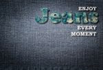 Jeans Word On Denim Background Stock Photo