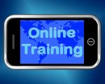 Online Training Words On Mobile Stock Photo