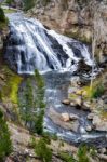 Gibbon Falls In Yellowstone National Park Stock Photo