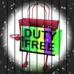 Duty Free Shopping Bag Represents Tax Exempt Discounts Stock Photo