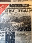 Old Ve Day Edition Newspaper At Michelham Priory Stock Photo