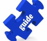 Guide Puzzle Shows Consulting Instructions Guideline And Guiding Stock Photo