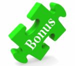 Bonus On Puzzle Shows Reward Or Perk Online Stock Photo
