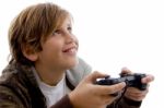 Boy Playing Video Games Stock Photo