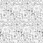 Pattern With Line Hand Drawn Doodle Lovely Background For Kid. Doodle Funny Stock Photo