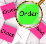 Order Chaos Post-it Papers Mean Orderly Or Chaotic Stock Photo
