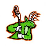 Stag Deer Lacrosse Mascot Stock Photo