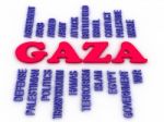 3d Image Gaza Concept Word Cloud Background Stock Photo