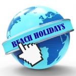 Beach Holidays Shows Vacation Seaside And Coasts 3d Rendering Stock Photo
