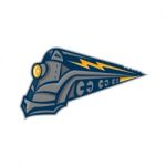 Steam Locomotive Lightning Bolt Mascot Stock Photo
