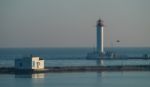 Odessa Lighthouse In A Sunny Winter Day Stock Photo