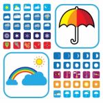 Weather Icons Set Stock Photo