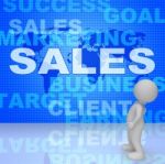 Sales Words Represents Corporation Sell 3d Rendering Stock Photo