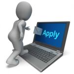 Apply Email Shows Applying For Employment Online Stock Photo