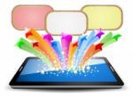 Colorful Marquee On Tablet Pc Stock Photo