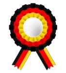 German Rosette Indicates Waving Flag And Certificate Stock Photo