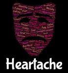 Heartache Word Indicates Grief Torment And Wordclouds Stock Photo