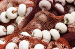 Fishing Nets With Corks Stock Photo