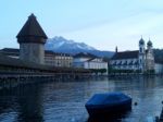 Lucern Lake And Castle On The Water Kapellebruck Stock Photo