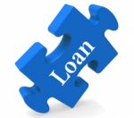 Loan Puzzle Shows Bank Lending Mortgage Or Loaning Stock Photo