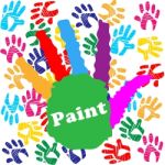Kids Paint Shows Child Human And Creativity Stock Photo