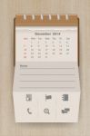 Calendar December 2014 Stock Photo