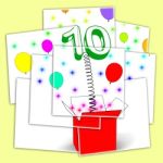 Number Ten Surprise Box Displays Numerical Toy Or Adornment Stock Photo
