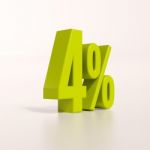 Percentage Sign, 4 Percent Stock Photo