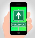 Feedback Online Indicates Mobile Phone Opinion Survey Stock Photo