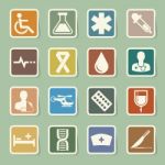 Medical Sticker Icons Set, . Illustration Stock Photo