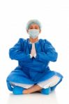 Surgeon Practicing Yoga Stock Photo