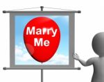 Marry Me Sign Represents Lovers Proposed Engagement Stock Photo