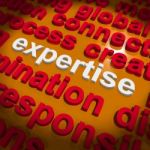 Expertise Word Cloud Shows Skills Proficiency And Capabilities Stock Photo