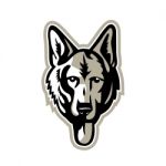 Alsatian Wolf Dog Head Mascot Stock Photo
