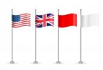 American With England Flag With Blank Flag Stock Photo
