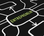 Entrepreneur Diagram Means Starting Business Or Venture Stock Photo
