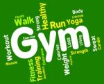 Fitness Wordcloud Indicates Physical Activity And Aerobic Stock Photo