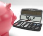 Help Calculator Shows Borrow Savings And Budgeting Stock Photo