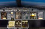 Airbus A-380-800 Flight Simulator Stock Photo