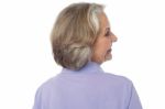Back Pose Of An Old Lady Stock Photo