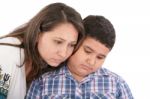 Mother And Son Sadness Stock Photo