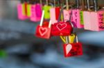 Seoul - February 29 : Love Padlocks At N Seoul Tower Or Locks Of Love Is A Custom In Some Cultures Which Symbolize Their Love Will Be Locked Forever At Seoul Tower On February 29,2016 In Seoul,korea Stock Photo