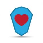  Love Heart Shield Illustration Stock Photo