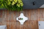 Outdoor Coffee Table Stock Photo