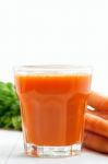 Carrot Juice In Glass Stock Photo