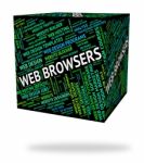 Web Browsers Indicates Browsing Text And Website Stock Photo